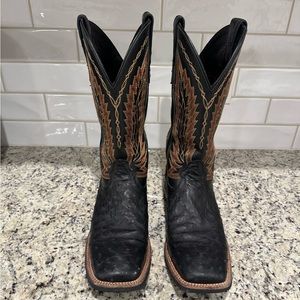 Ariat Relentless Platinum Full Quill Ostrich Square Toe Cowboy Boot